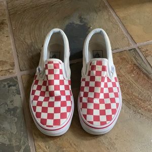 Checkered red vans